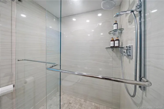 a view of a lake with a yard and mountain view