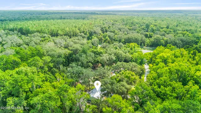 a view of a green field with lots of bushes