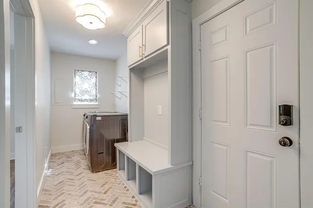 a room with window and a table