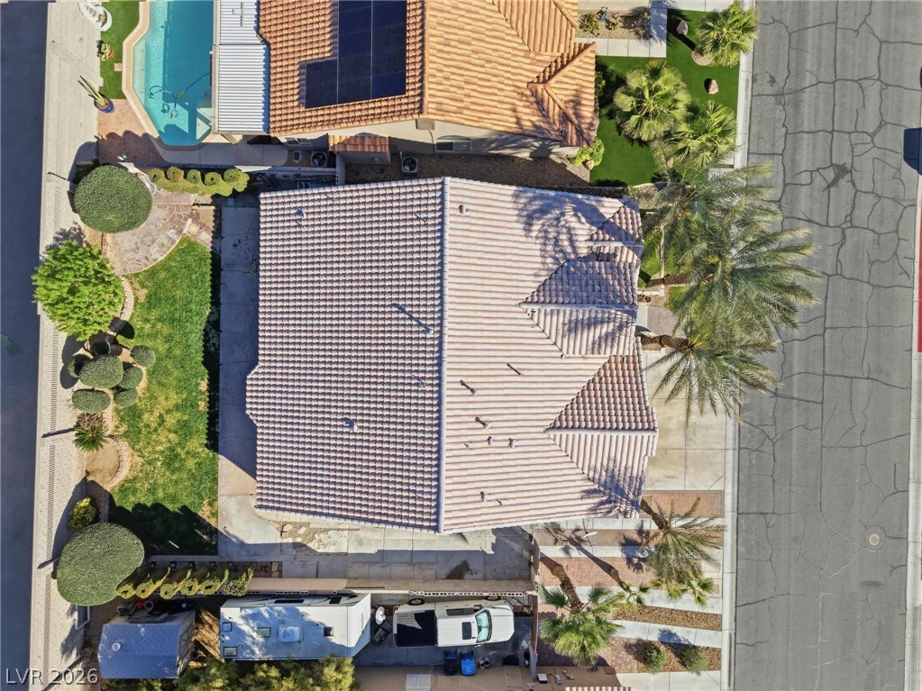 6109 Ocho Rios Street Las Vegas, NV 89130 - Photo 31 of 36 View from above of property with a pool area