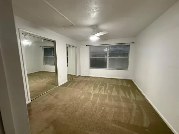 an empty room with a natural light