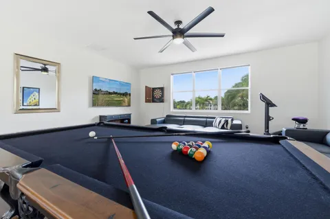 a living room with a table