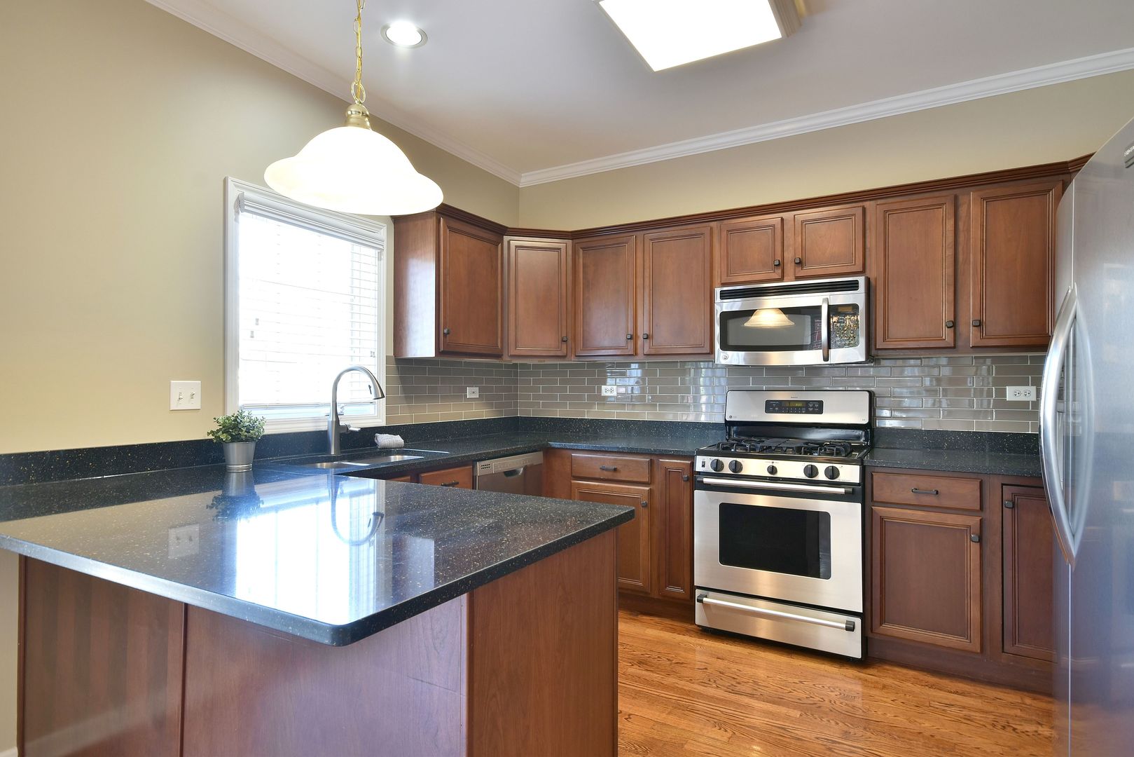 202 North Addison Avenue Elmhurst, IL 60126 - Photo 12 of 36 a kitchen with kitchen island granite countertop a sink cabinets and stainless steel appliances