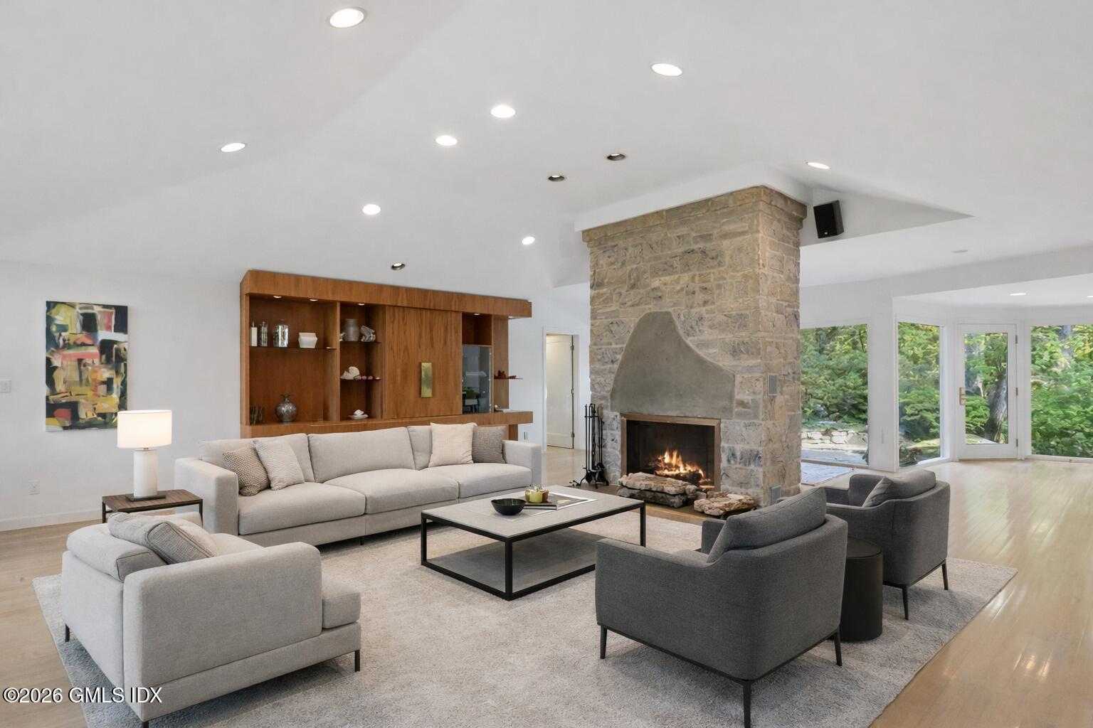 43 Sterling Road South Greenwich, CT 06831 - Photo 4 of 34 Great Room with stone fireplace