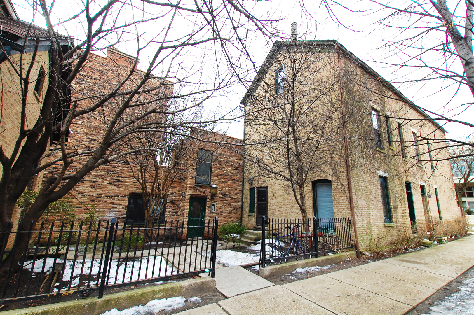 a front view of a building