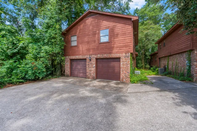 a view of wooden balcony