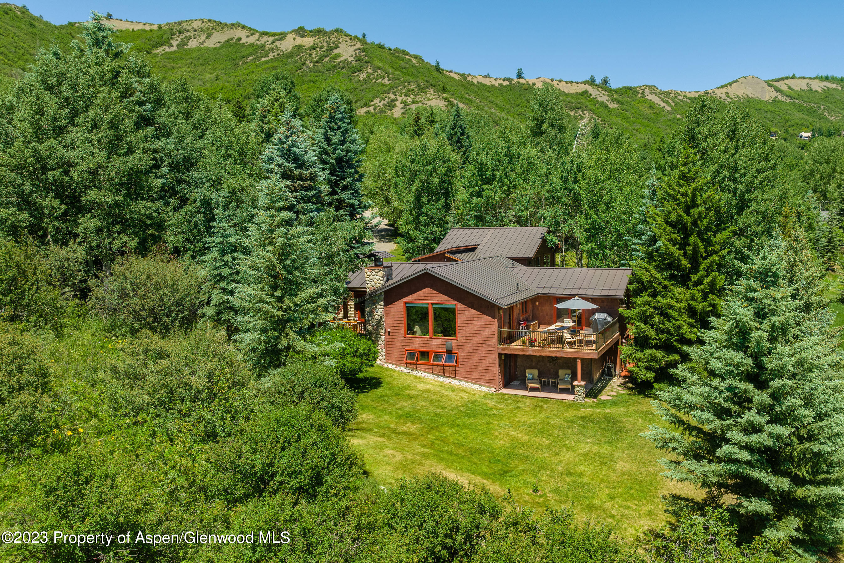 164 Meadow Lane Snowmass Village, CO 81615 - Photo 24 of 29 Back of Home with Yard