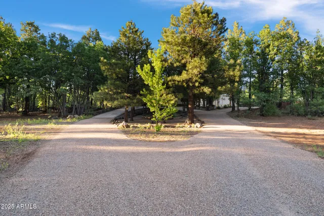 a view of a house with a big yard and large trees