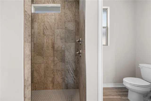 a bathroom with a shower