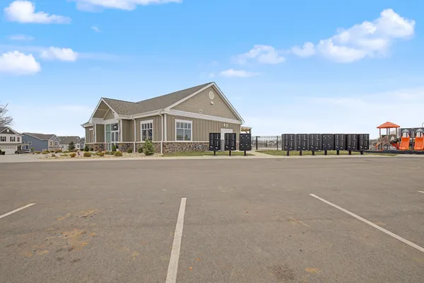 a front view of a house with lake view
