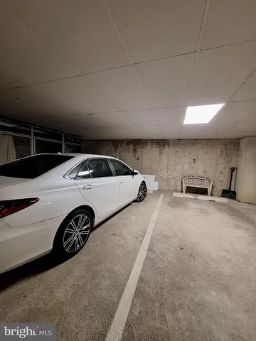 a car parked in a parking garage