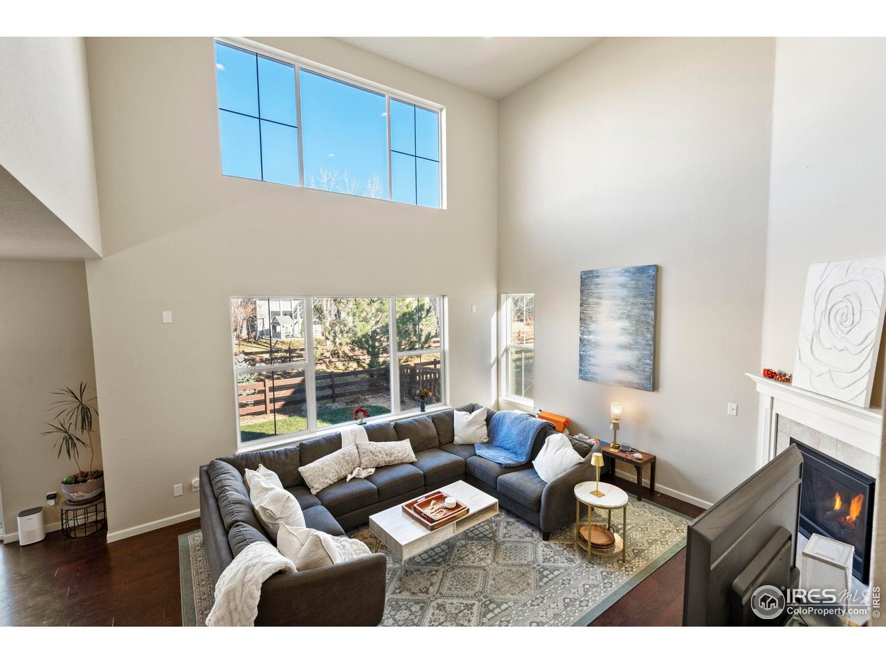 view from staircase. New carpet on staircase.