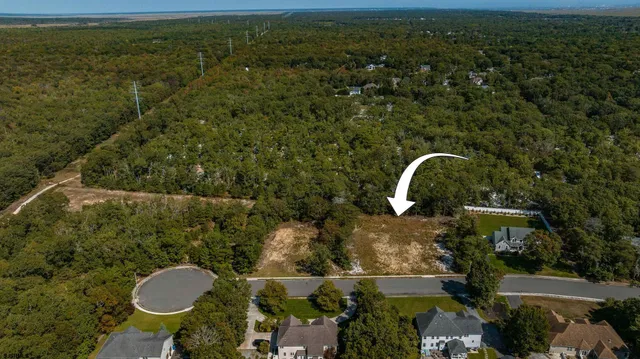 a aerial view of a house with a yard and lake view