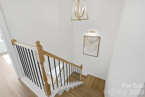 a view of entryway with wooden floor