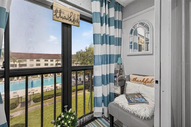 a view of a street from a balcony