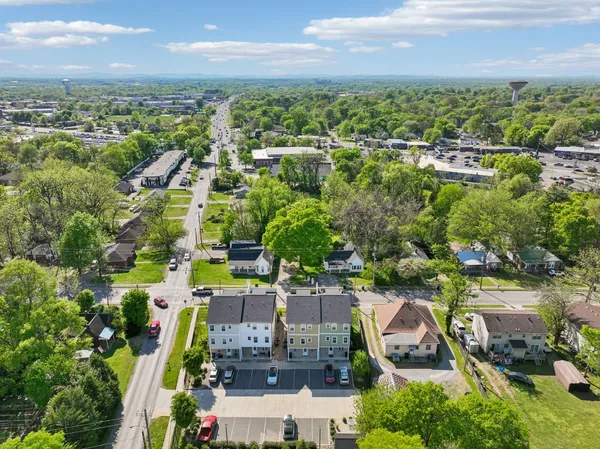 an aerial view of a city