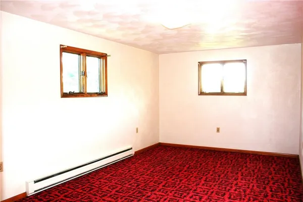 an empty room with a door