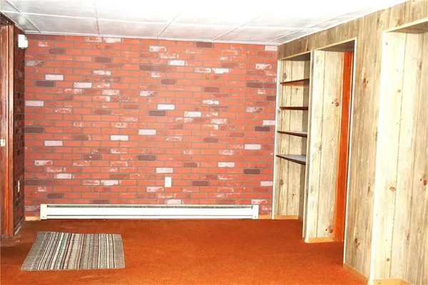 a view of a room with a window