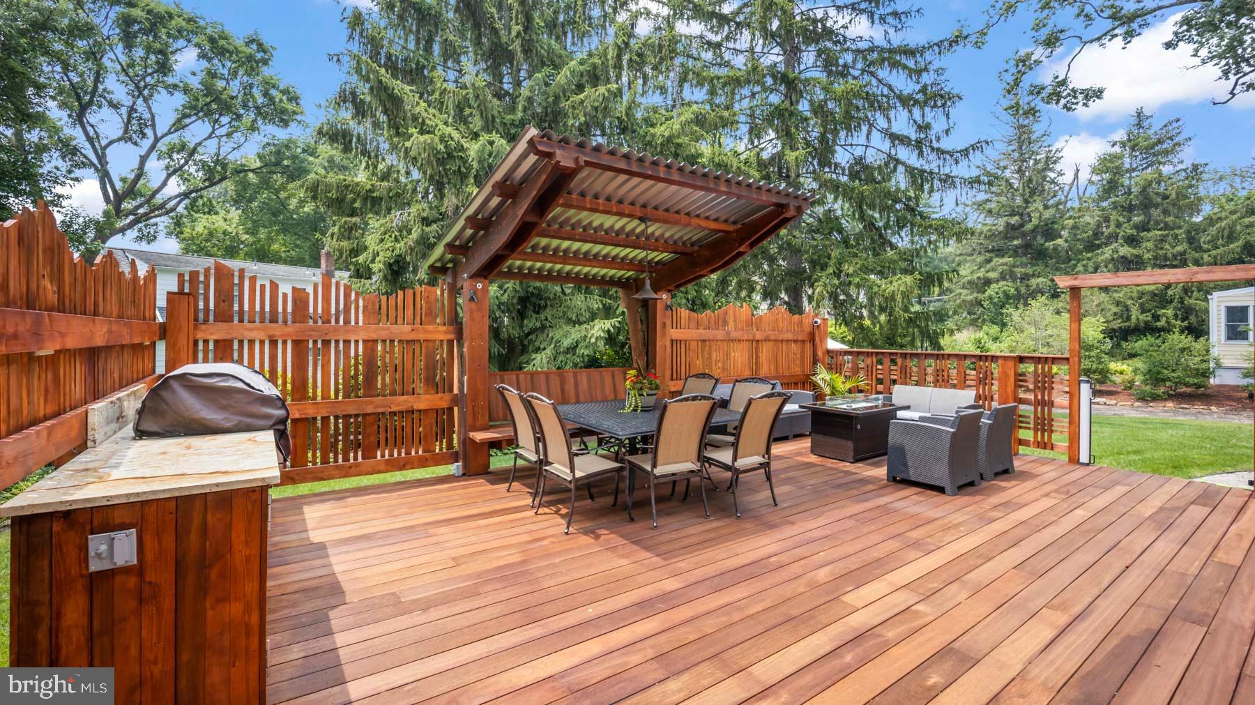 302 Jefferson Road Princeton, NJ 08540 - Photo 36 of 37 Deck area with built in gas BBQ and Fire Table