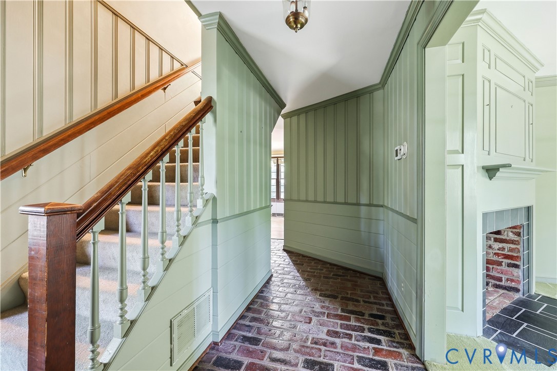 2725 Queenswood Road Midlothian, VA 23113 - Photo 2 of 17 Brick flooring reminiscent of a true Colonial era