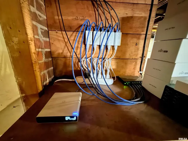 a room with gym equipment