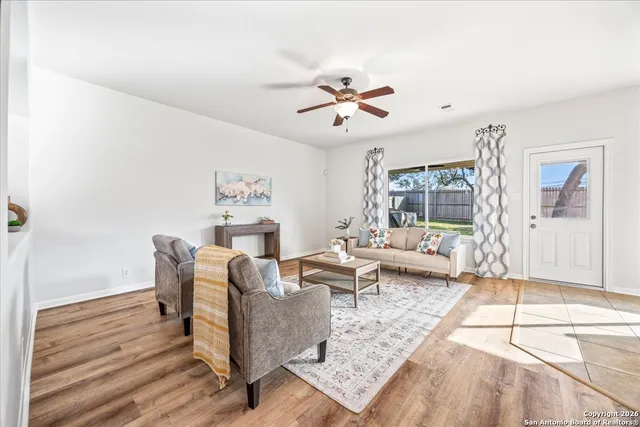 a living room with furniture