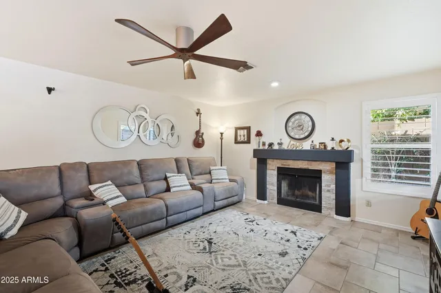 a living room with furniture and a couch