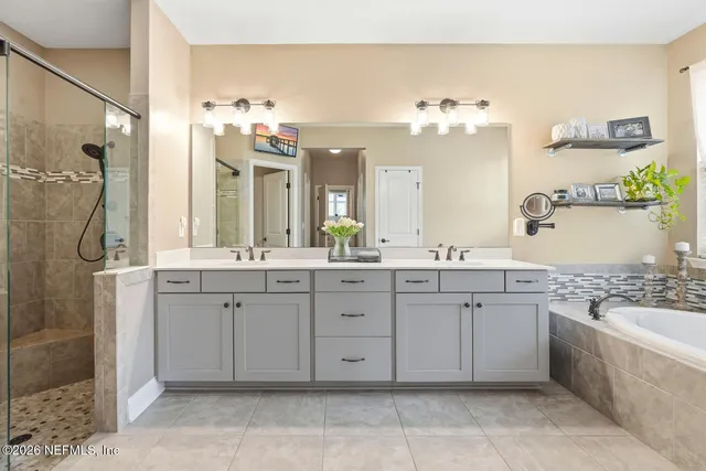 a view of a yard with a tree