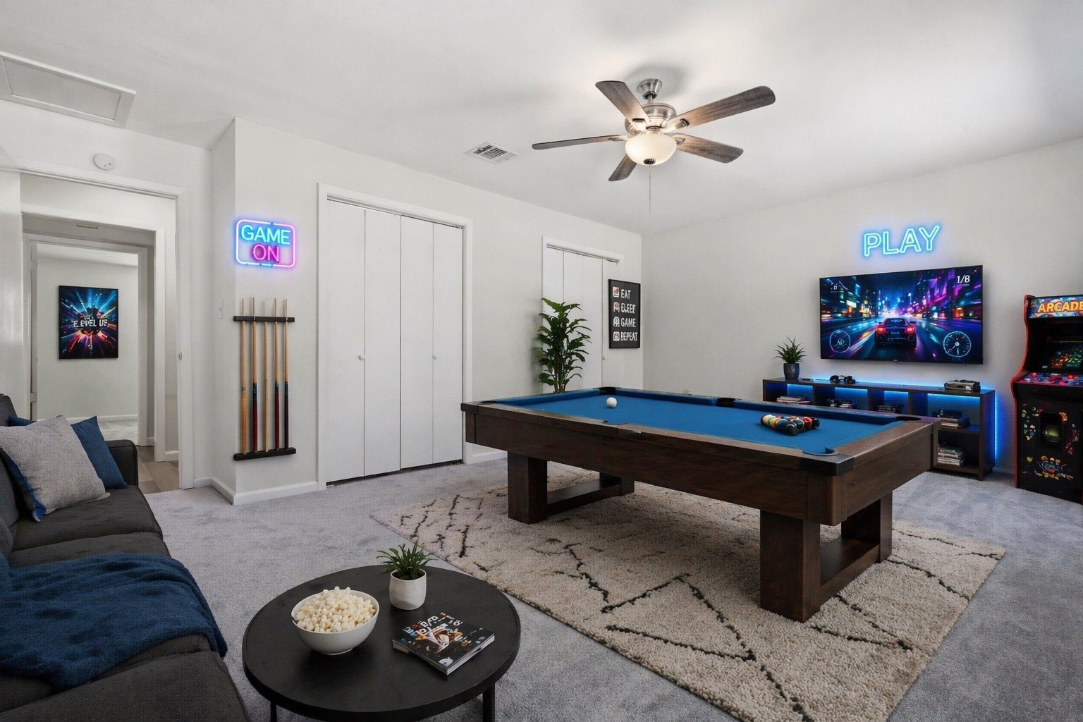 1503 Tarberry Road Houston, TX 77088 - Photo 26 of 33 View of the additional living space or bedroom that has been virtually staged to show as a game room.