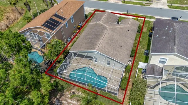 an aerial view of a house