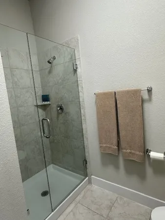 a bathroom with a shower