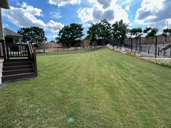 a view of a backyard