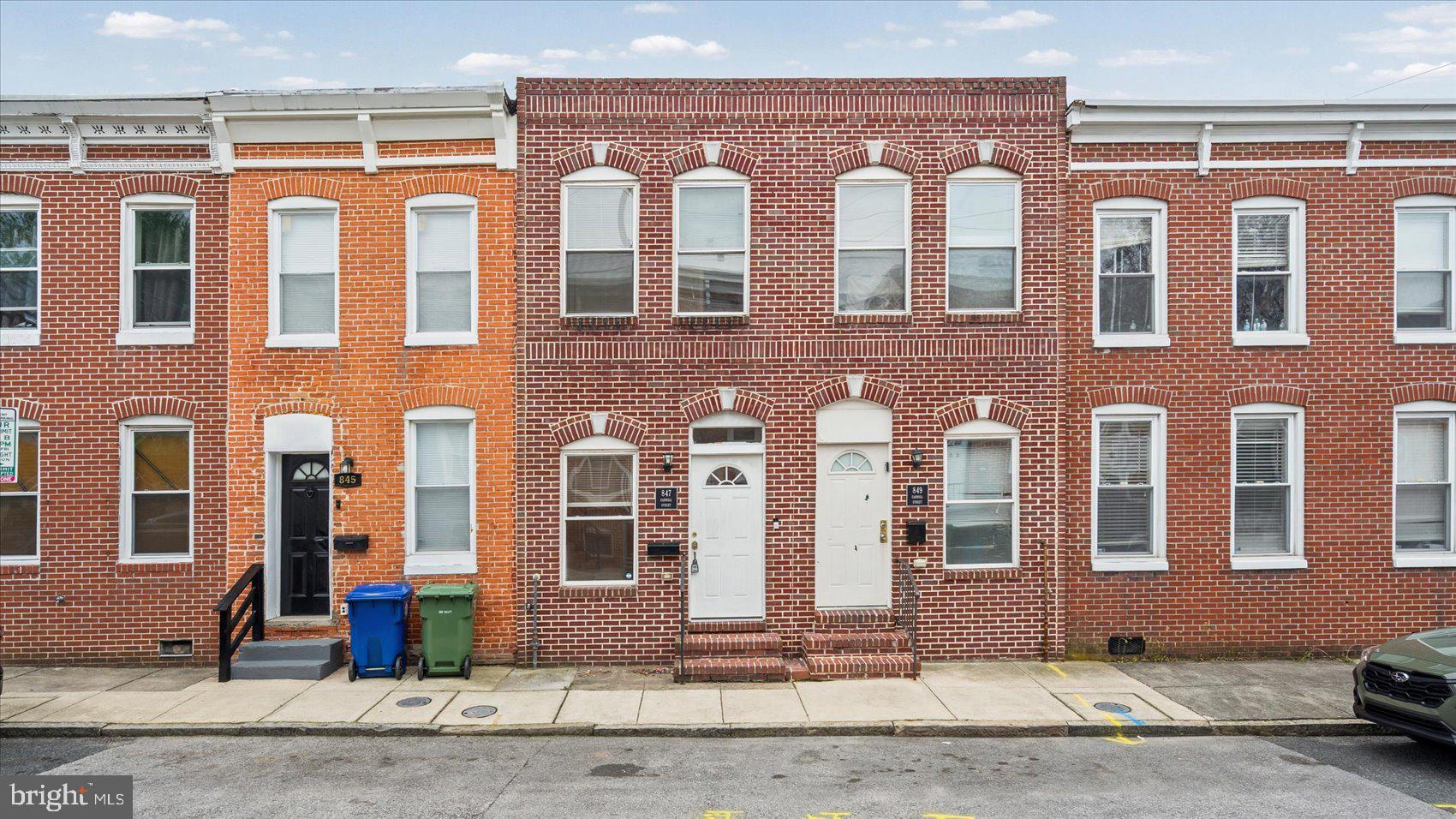 Charming brick row homes in harmony.