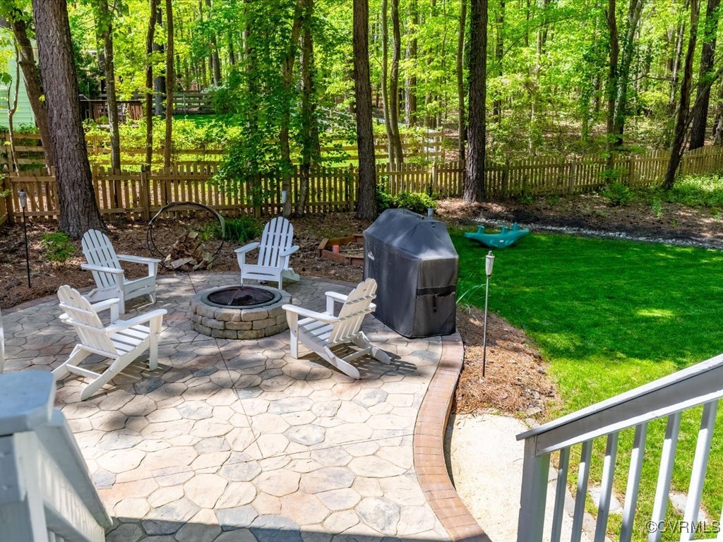 15418 Foxvale Way Midlothian, VA 23112 - Photo 34 of 50 a view of a backyard with sitting area
