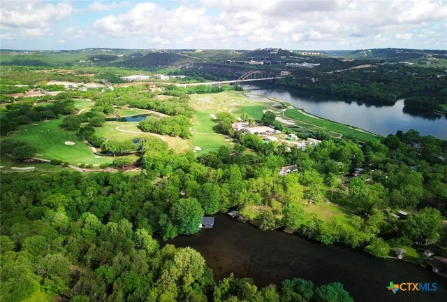 a view of lake with green space