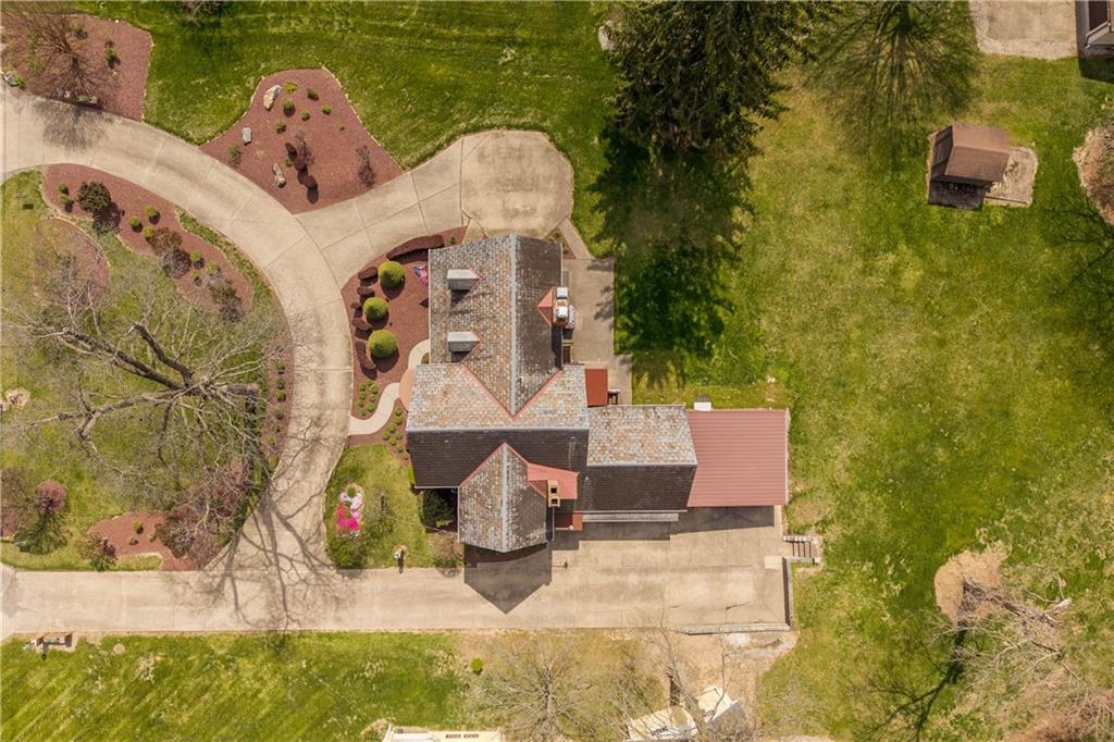 637 East McMurray Road Canonsburg, PA 15317 - Photo 2 of 50 Aerial view showcasing the impressive property, multiple driveways, and the home’s private setting with plenty of outdoor space.