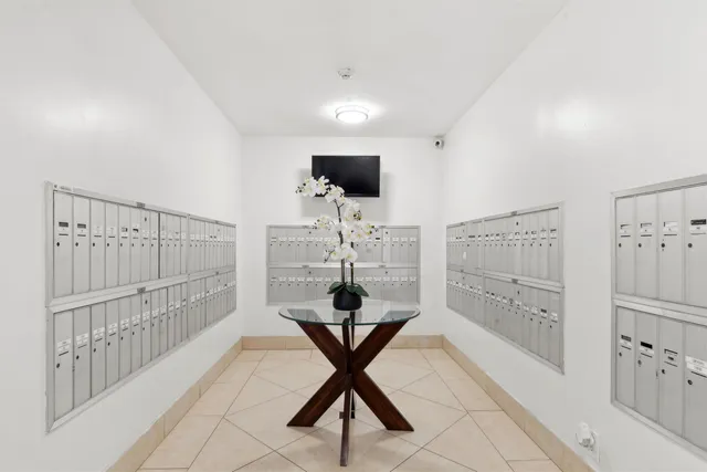 a view of a hallway with a small space