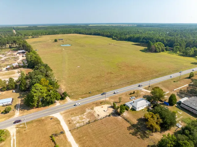 a view of a lake with a city