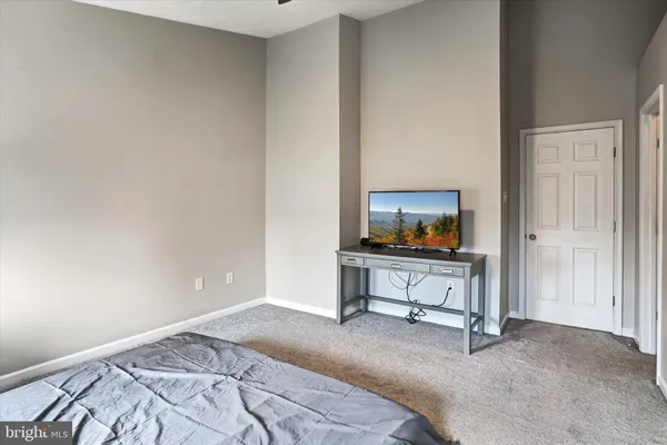 a living room with a bed furniture and a window