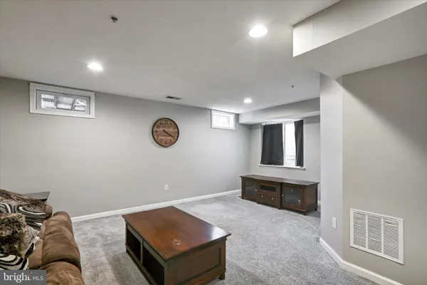 a living room with furniture