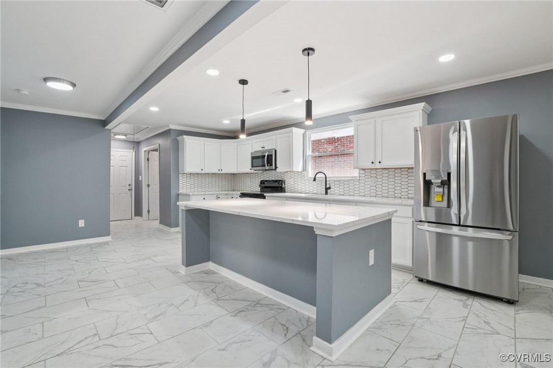 1133 Rome Street Petersburg, VA 23803 - Photo 4 of 33 Kitchen featuring light marble finish flooring, st