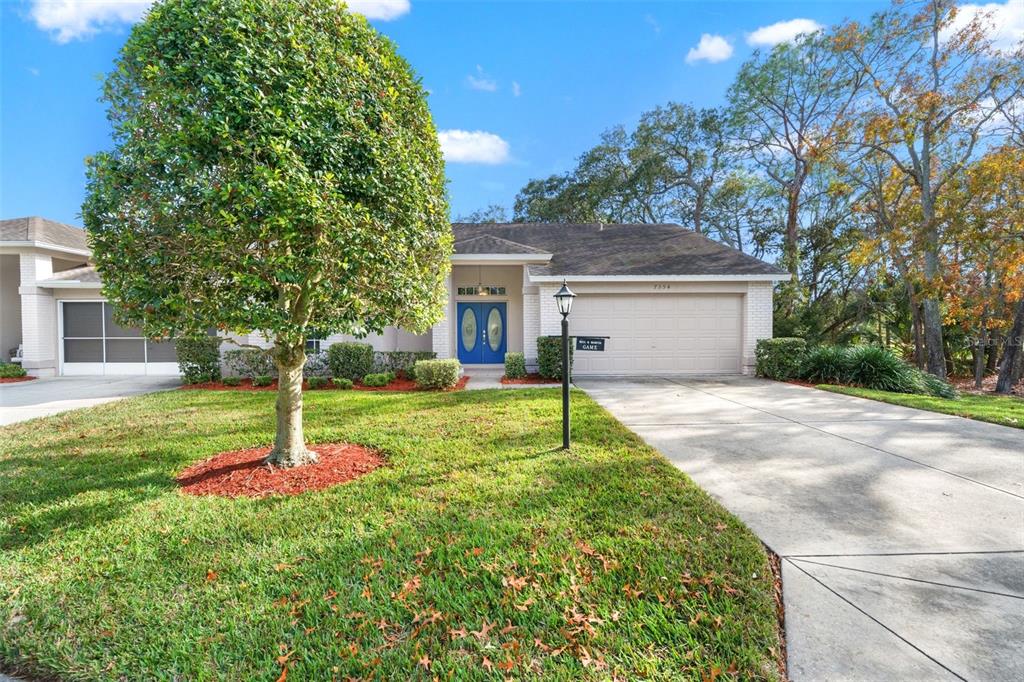 7354 Woodhollow Road Spring Hill, FL 34606 - Photo 7 of 47 a house with a yard and potted plants