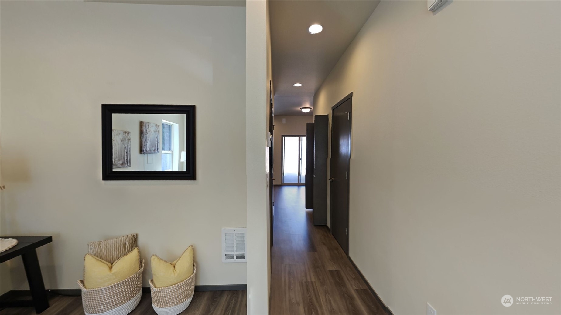 3651 Pine Road Northeast Bremerton, WA 98310 - Photo 9 of 29 a view of a hallway with wooden floor and furniture