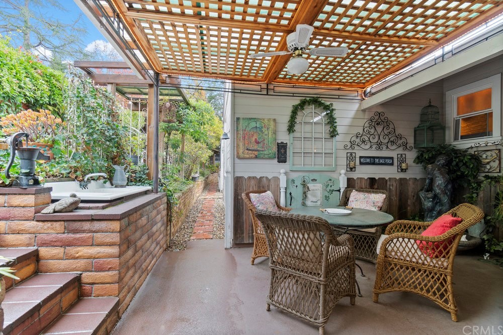 18777 Walnut Road Castro Valley, CA 94546 - Photo 61 of 68 a view of a patio with couches table and chairs and potted plants