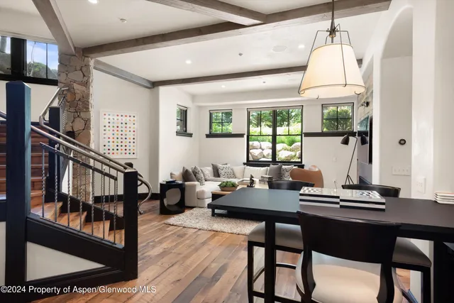 a living room with furniture