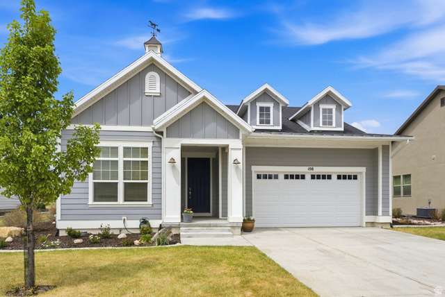 108 West Monte Rosa Lane Midway, UT 84049 - Photo 2 of 48 Contemporary single-story residence featuring light gray siding and white trim