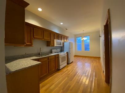 4221 South Union Avenue, Unit 3 Chicago, IL 60609 - Photo 5 of 16 a large kitchen with stainless steel appliances granite countertop a sink and cabinets