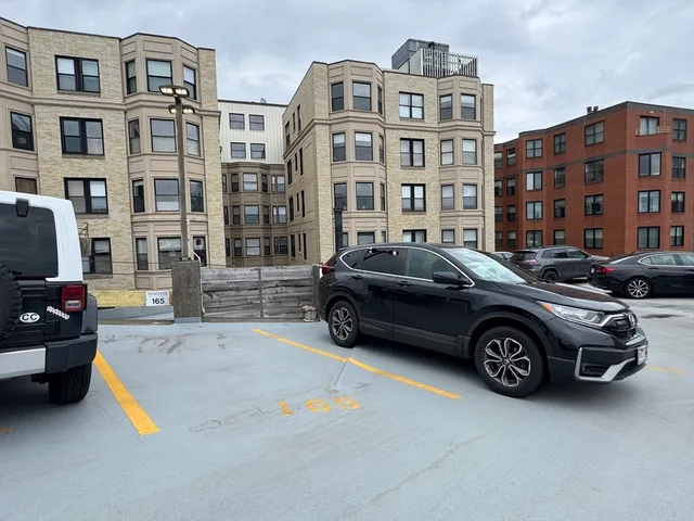 a car parked in front of a building