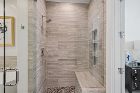 a bathroom with a shower