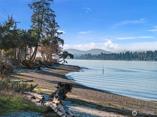 a view of a city with an ocean view